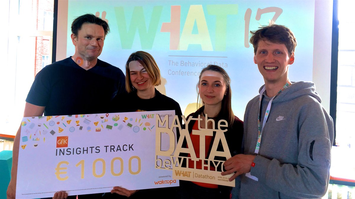 We won the 'Gfk insigths' track at the WHAT #Datathon (part of #what17) organized by <a href="/wakoopa/">Wakoopa</a>! Check our our blog: ow.ly/9hJ030bg05I
