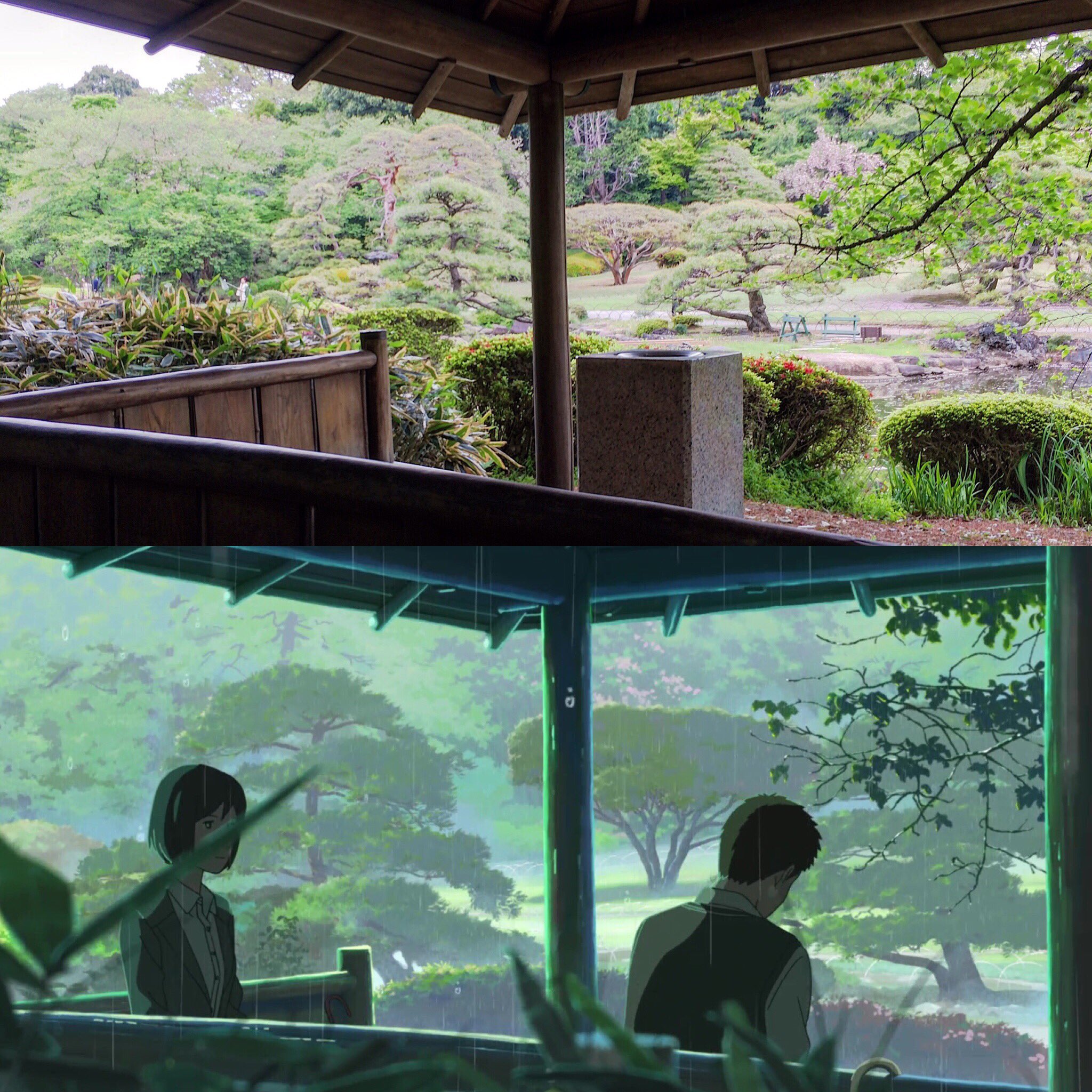 Dotnoi A Twitter 言の葉の庭 聖地 新宿御苑 です 雨は降ってないですが 雰囲気までアニメそのままでした 言の葉の庭 聖地巡礼 T Co Nxvyimq7vz Twitter