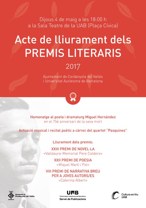 Acte de lliurament dels premis literaris 2017