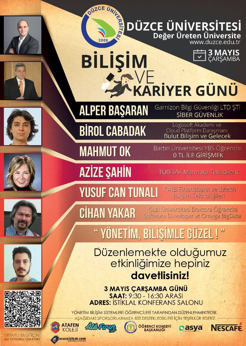 DÜZCE ÜNİVERSİTESİ BİLİŞİM VE KARİYER GÜNÜ 
3 MAYIS ÇARŞAMBA