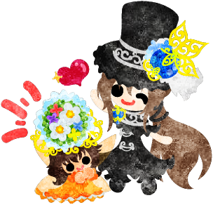 Atelier B W Lineスタンプ フリーのイラスト素材 黒いシルクハットの少女と可愛い妖精と大きな花冠 Free Illustration A Black Silk Hat Girl And A Cute Fairy And A Big Corolla T Co Jvcxlebj3v T Co Uoi8dfjvar