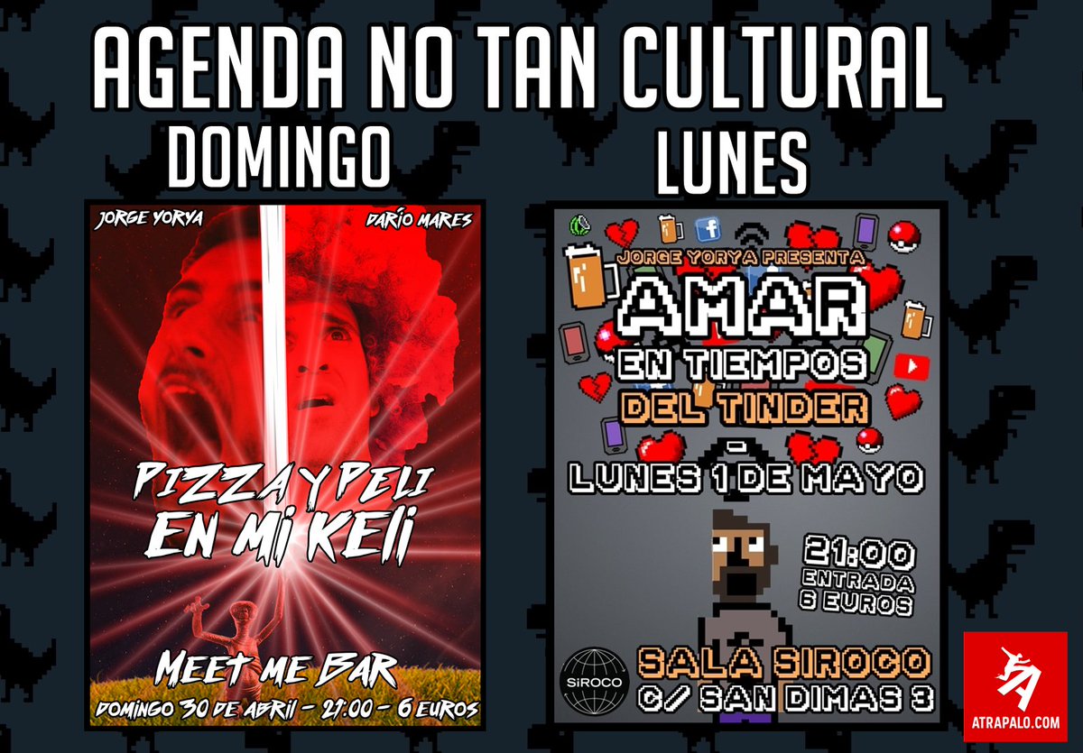 JorgeYorya's tweet photo. AGENDA NO TAN CULTURAL PARA EL PUENTE DE MAYO
Domingo: https://t.co/MAPg1aP9jY
Lunes: https://t.co/Hw6Wkv250U https://t.co/TFd97QkwnE