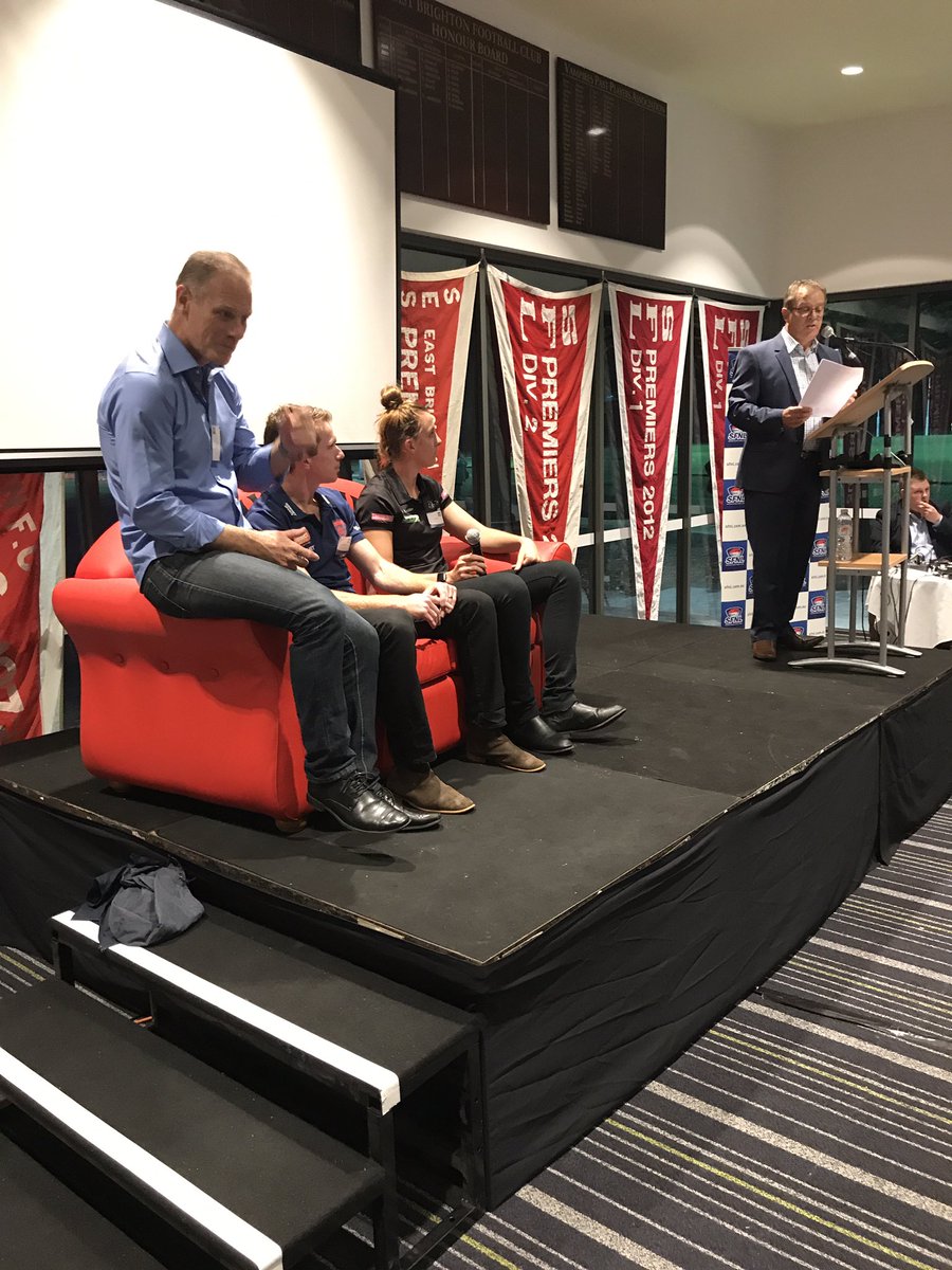 <a href="/SouthernFNL/">SFNL</a> Season Launch tonight with ripping panel <a href="/EmmaKing60/">Emma King</a> <a href="/Nathan3Burke/">Nathan Burke</a> &amp; <a href="/melbournefc/">Melbourne Demons</a> coach Michael Stinear #SFNLwomensfootyishere