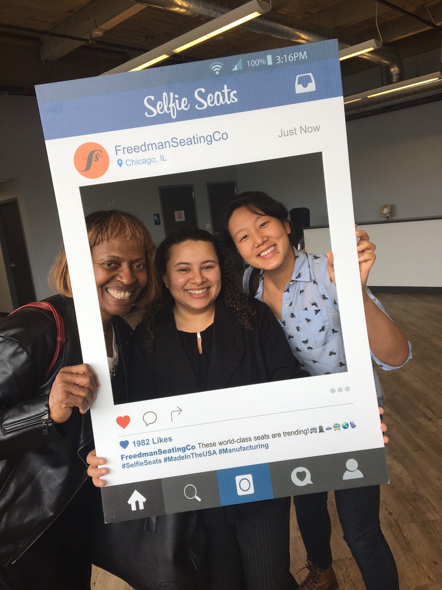 JARC_Chicago's tweet photo. We visited @FreedmanSeating to see our partner in action. Can you tell how much fun we had? #SelfieSeats #MadeInTheUSA #Manufacturing https://t.co/aewtFoB0nd