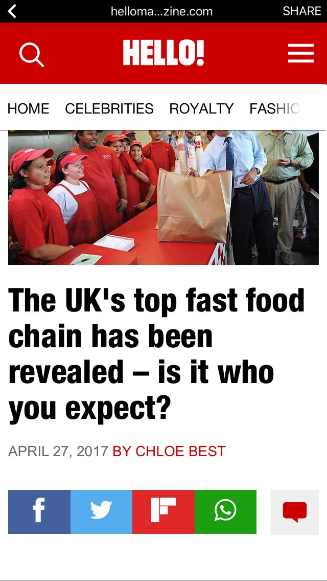 Five Guys just won the UKs top fast food restaurant. Amazing work by all crew and managers of our stores making this happen. #bestjobever