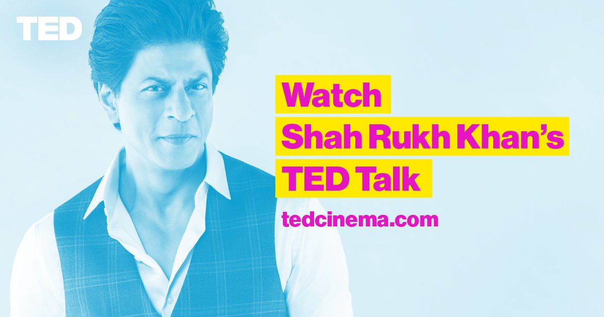 BrightStartSA's tweet image. Watch Shah Rukh Khan's TED Talk live in cinemas before it goes up online! Go to ln.is/xGBYZ for... by #TEDTalks via @c0nvey
