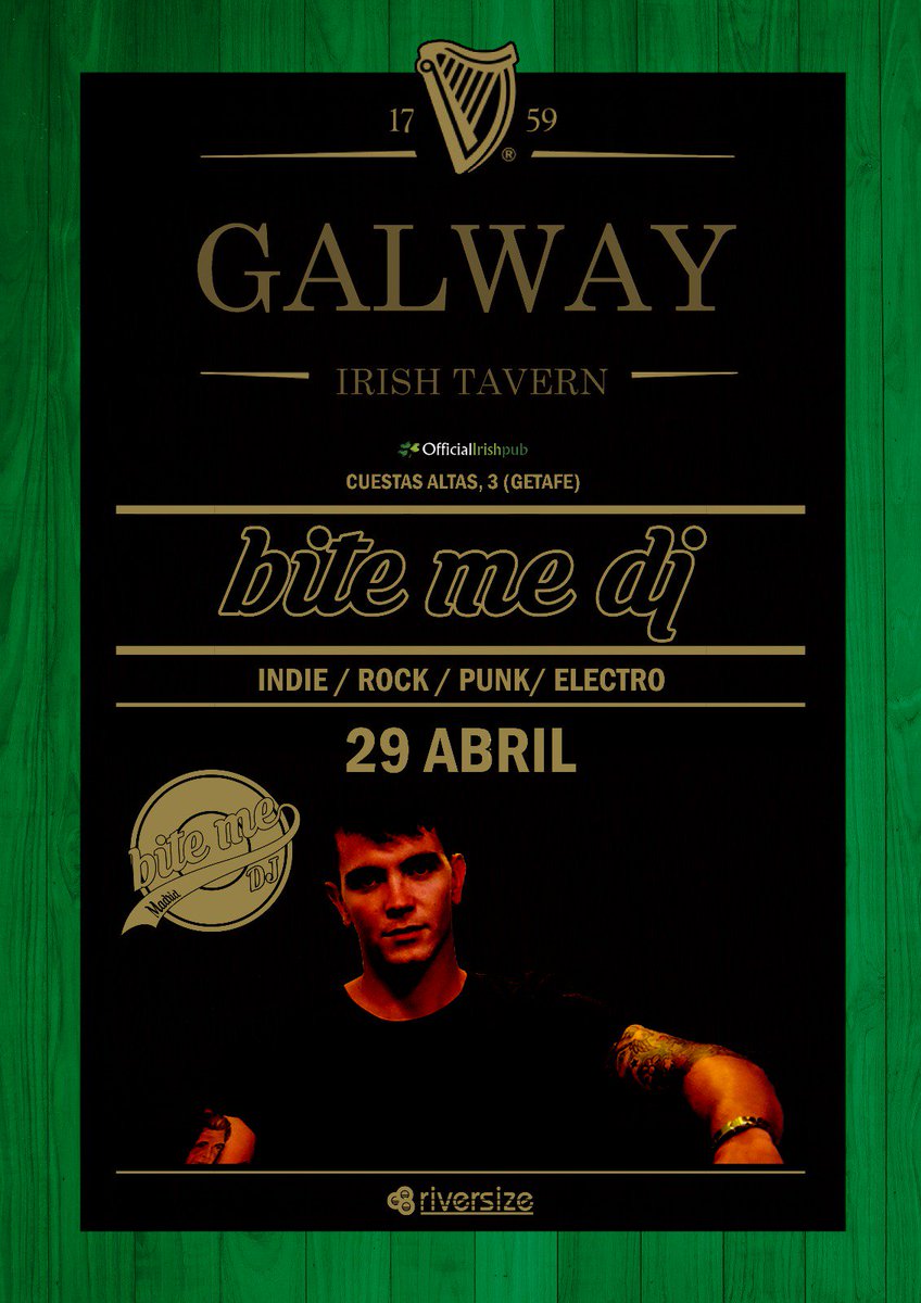 riversize_'s tweet photo. Si no te vas de puente deberías saber que mañana vuelve a @galwaygetafe el señor @BiteMe_DJ. #YaTienespPlan #Getafe #Rock #Indie #Dj #Música https://t.co/gcDZvUVnAO