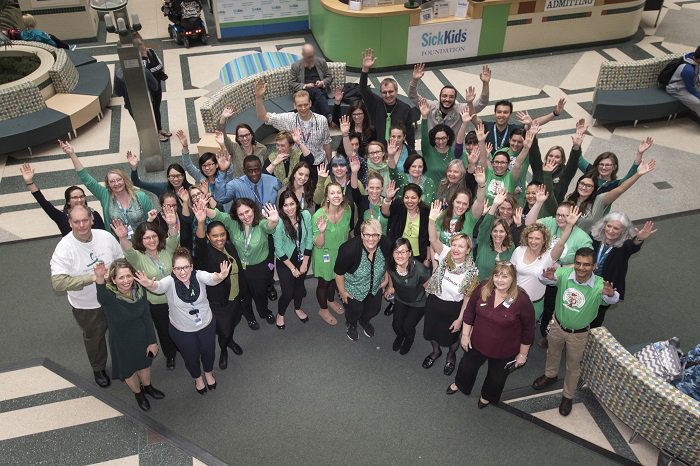 SickKids staff wear GREEN for National Organ & Tissue Donation Awareness Week #beadonor