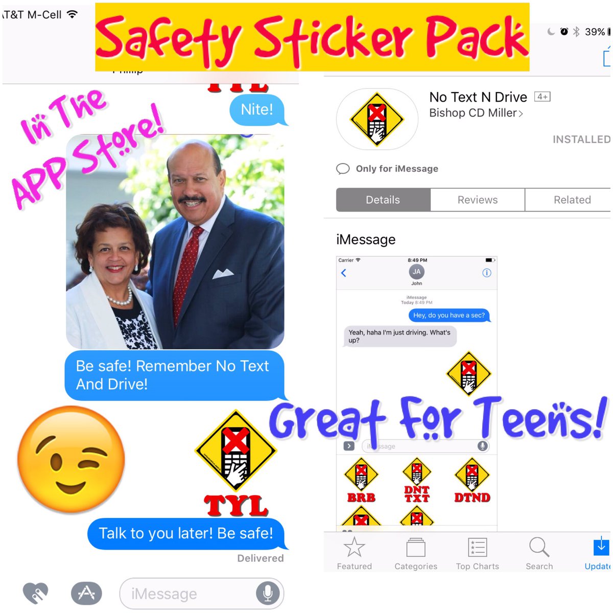 notextndriv's tweet image. NEW! iMessage No Text and Drive Sticker! Search App Store 4 &quot;no text drive sticker&quot; #JustDrive #notextanddrive #donttextanddrive #itcanwait