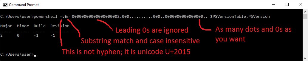 standa_t's tweet image. little known powershell tips to specify a version