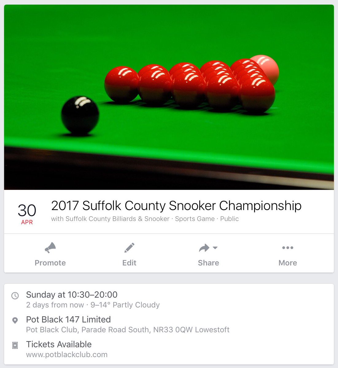 SuffolkSnooker's tweet photo. #SuffolkSnooker Championship this Sunday @PotBlackClub147 in Lowestoft.
https://t.co/AMmEsMfAX0
#CountySnooker
Register 10:30 for 11am start https://t.co/259oa2NUE0