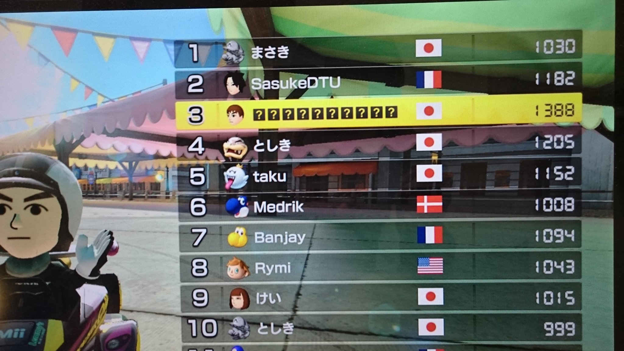 フッジサン 特集なmii名のマリオカート8dxでの表示のされ方について 日本版3ds産の漢字や記号はレース前の画面でのみ表示されます 一方で 台湾韓国中国版3ds産は 従来同様日本版からは表示されないようですね 本体のアイコン選択画面では表示されるのに