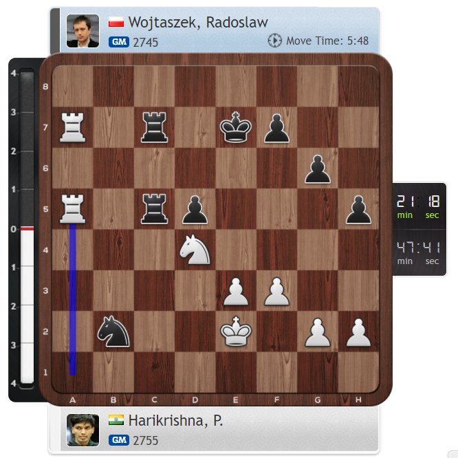 chess24com's tweet image. For fans of rook squares :) chess24.com/en/watch/live-… #c24live #shamkirchess2017 #quietround