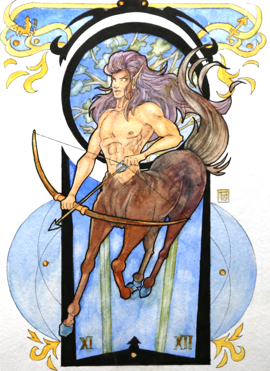 virtuallyt's tweet image. #Sagitarius - April 2017 - by #THAO
Watercolor &amp;amp; Ink - 24x31
