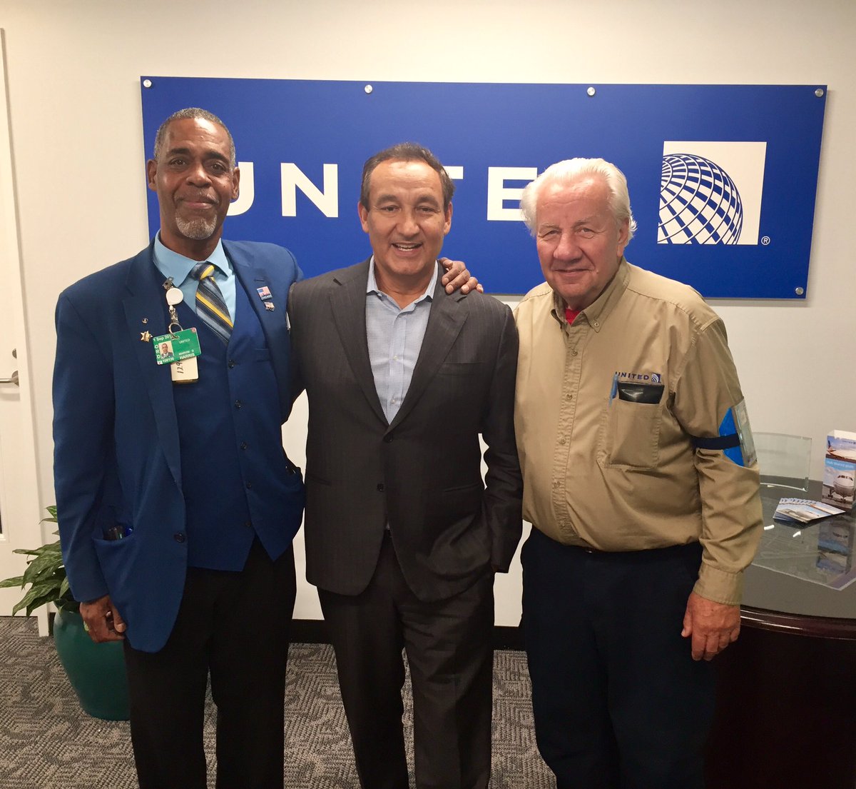 Oscar visits with two of ORD's best. Ralph Rouille celebrating 55 years and Marvin Harris 40 years.