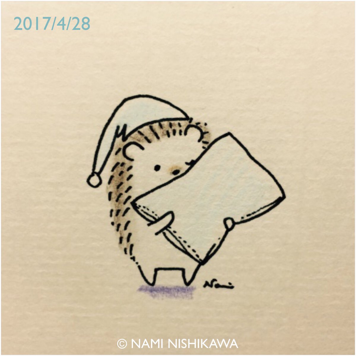 にしかわなみ なみはりねずみ 1160 今週もお疲れ様 ゆっくりおやすみ Sweet Dreams Illustration Hedgehog イラスト ハリネズミ なみはりねずみ T Co Azsrdgjnzc Twitter