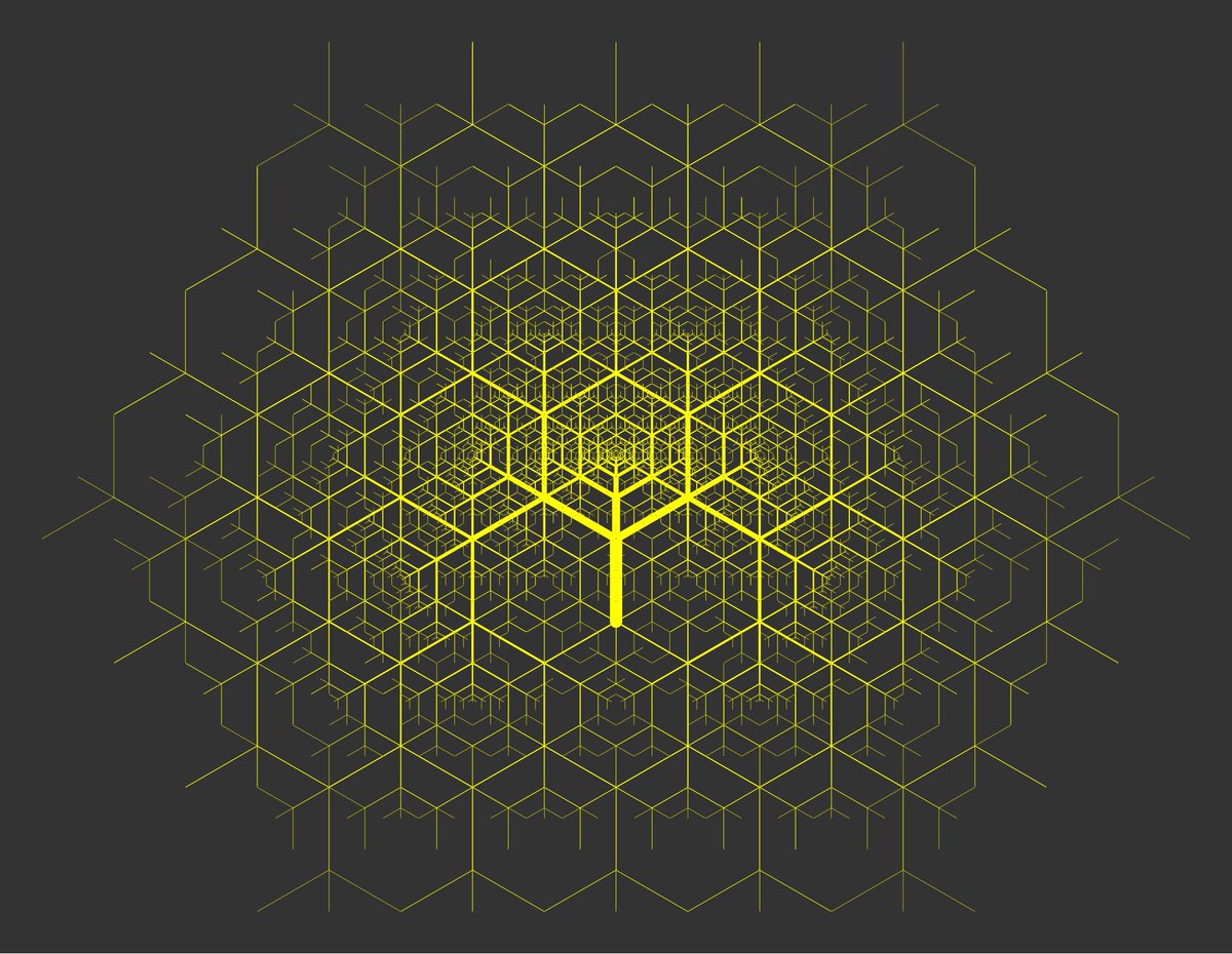 Another ternary tree.  #fractal #ternarytree