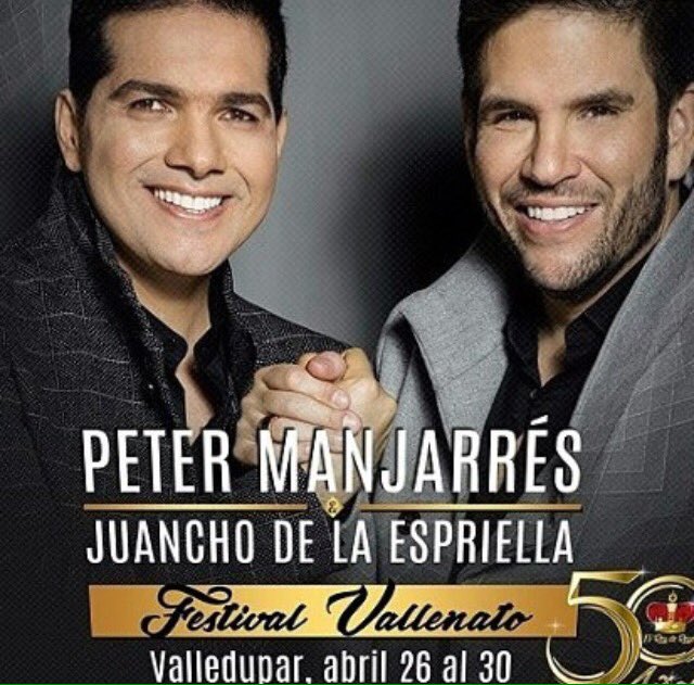#Valledupar! La cita es hoy con nuestros artistas <a href="/petermanjarres/">petermanjarres</a> y <a href="/jdelaespriella/">JuanchoDeLaEspriella</a>
VIERNES, 28 de abril:
1. Fiesta Corporativa KIENYKE.