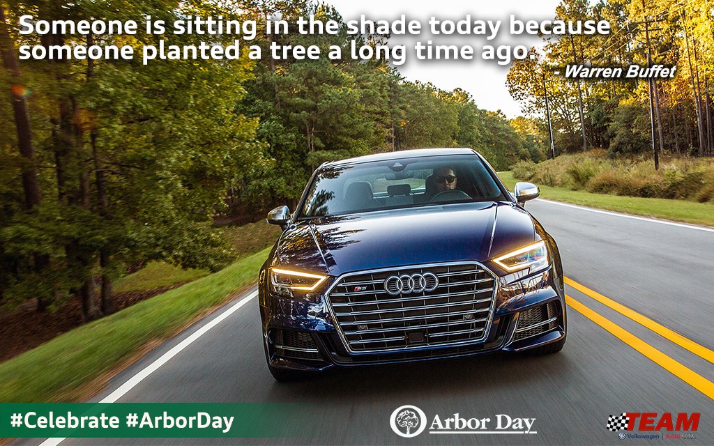 TeamAudion30's tweet photo. Today is #ArborDay. Plant a tree and be thankful for those who planted before us. #TeamVWAudi #NWIndiana https://t.co/9fJ6LQHQYn