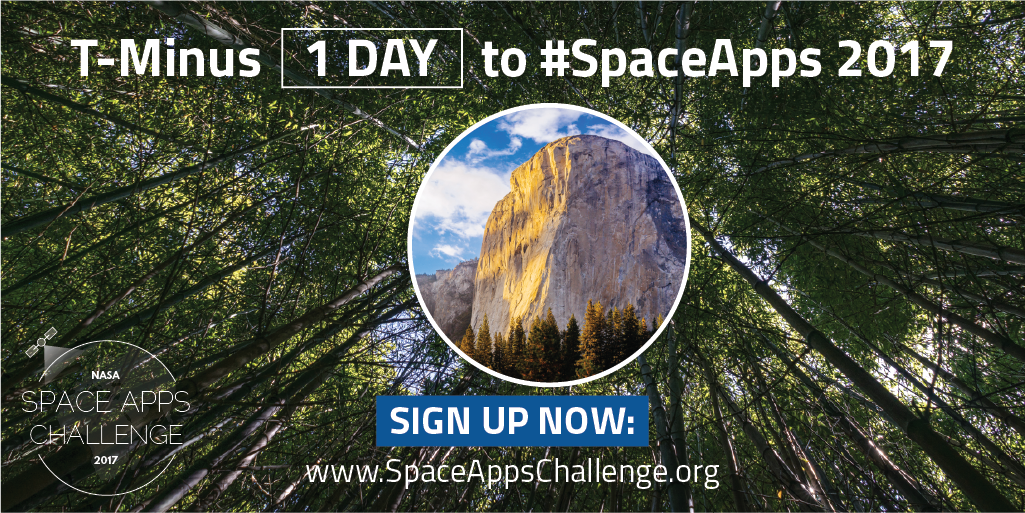 CodeBerkeley's tweet image. We're T-Minus 1 Day Away from #SpaceApps_Berkeley 2017!
We wish you luck this weekend. See you there!
#NASA #SpaceApps2017 #hackathon