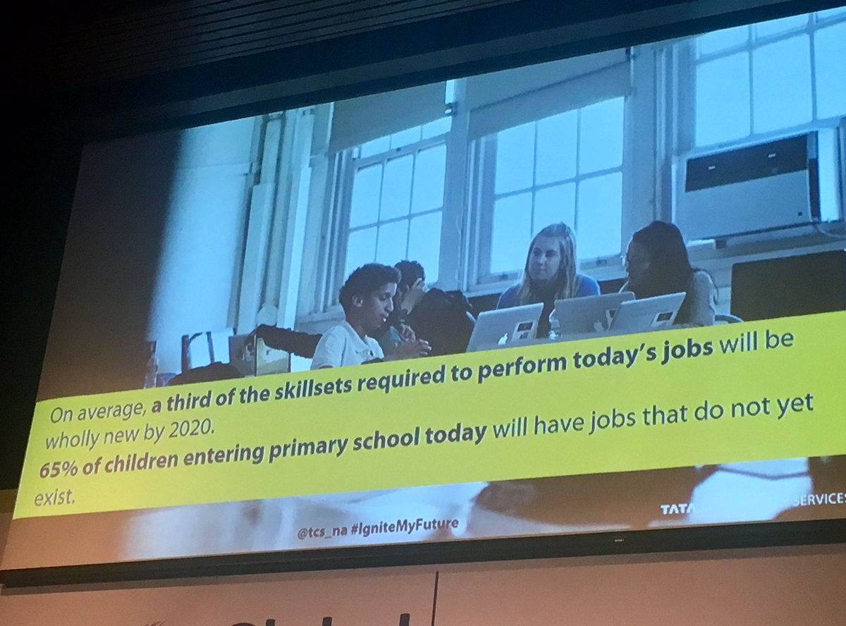 AlBunshaft's tweet photo. 65% of grade school students will have jobs that don't exist today #gsts2017 @tcs_na @OlinCollege @STEMConnector @TorresRealTalk #stem https://t.co/pDUOlOS2R9