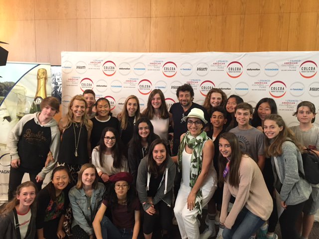 PolyBernath's tweet image. 8th Grade French class met rock star and actor Patrick Bruel at the COLCOA French Film Festival  #polysolves