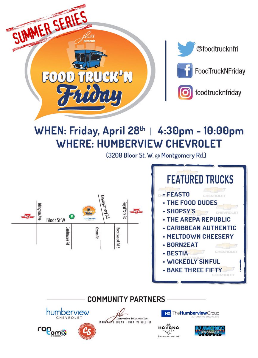 It's about to go down! Join us at @HbviewChevy for our #Summer Series launch! 10 #foodtrucks, free parking, subway access &amp; sunny skies!