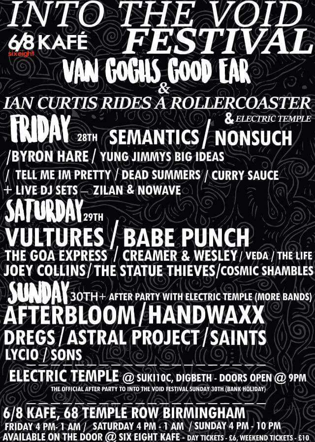 Tim Senna ♌️ (@timsenna) on Twitter photo Repping Into the Void with <a href="/BrumRadio/">Brum Radio</a> Come down to <a href="/SixEightKafe/">Six Eight Kafé</a> to see the most bestest local bands each evening all weekend! £6 entry OTD Repping Into the Void with <a href="/BrumRadio/">Brum Radio</a> Come down to <a href="/SixEightKafe/">Six Eight Kafé</a> to see the most bestest local bands each evening all weekend! £6 entry OTD