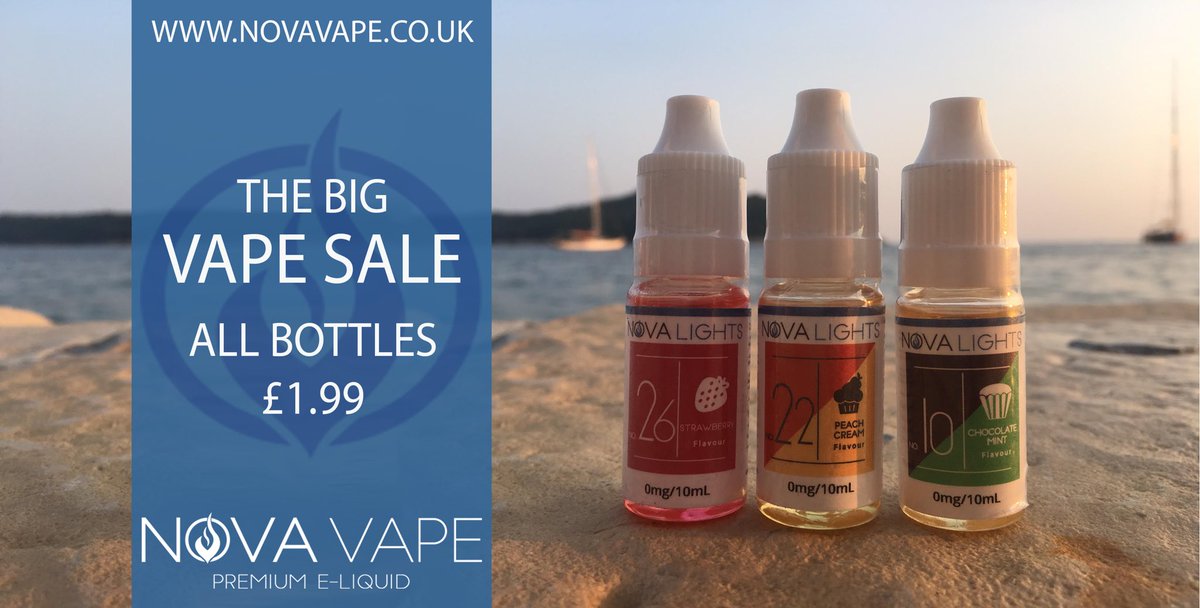 All Liquids must go! Over 25 flavours available from as little as £1.99 for 10ml! #Cheap #Eliquids #VapeUK novavape.co.uk