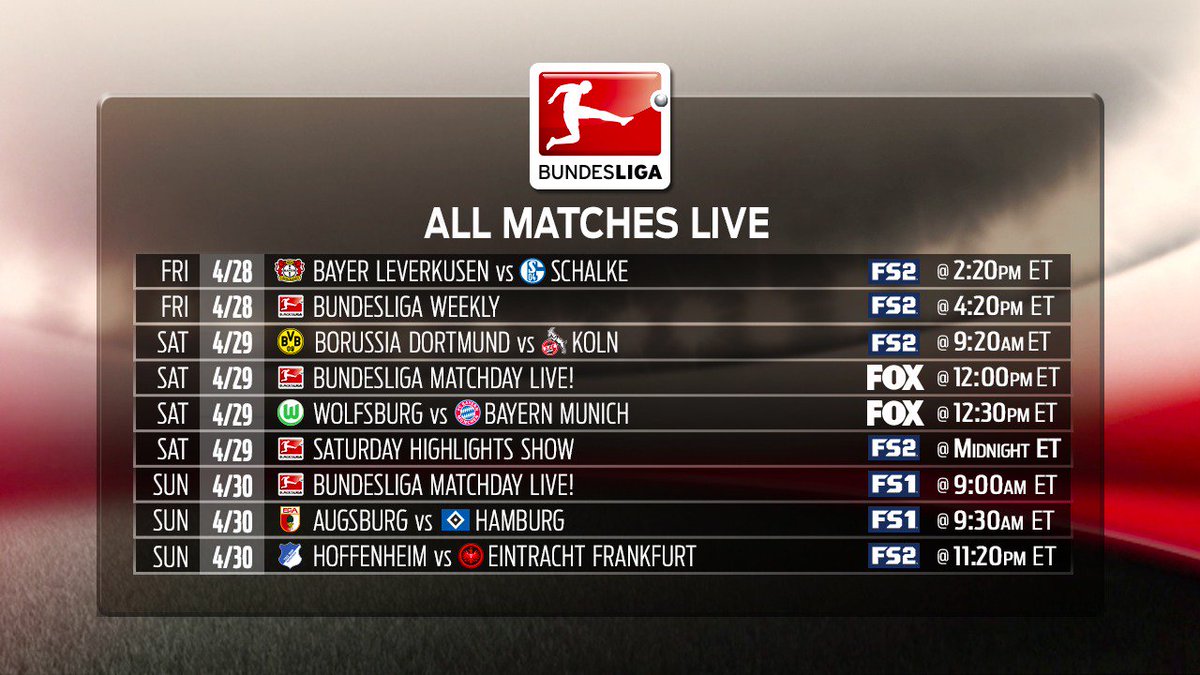 Leverkusen: Matchday 31 of the #Bundesliga kicks off at the bottom of the hour ...
