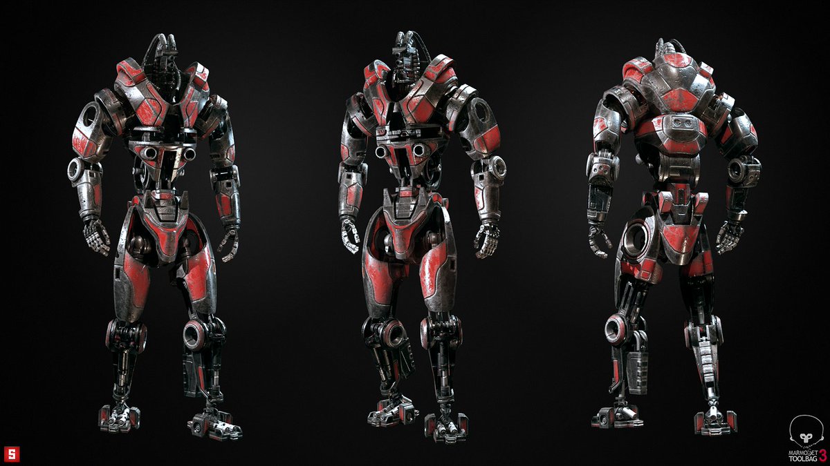 sami_tarvainen's tweet image. 3D Mecha. Textured with @Allegorithmic #substancepainter and rendered in @marmosetco #toolbag3 #gameart #sketchfab skfb.ly/67IYA