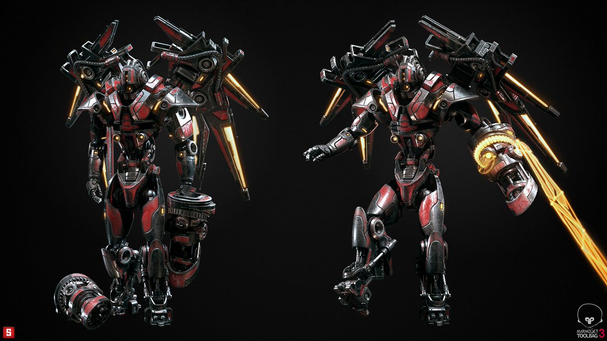 sami_tarvainen's tweet image. 3D Mecha. Textured with @Allegorithmic #substancepainter and rendered in @marmosetco #toolbag3 #gameart #sketchfab skfb.ly/67IYA