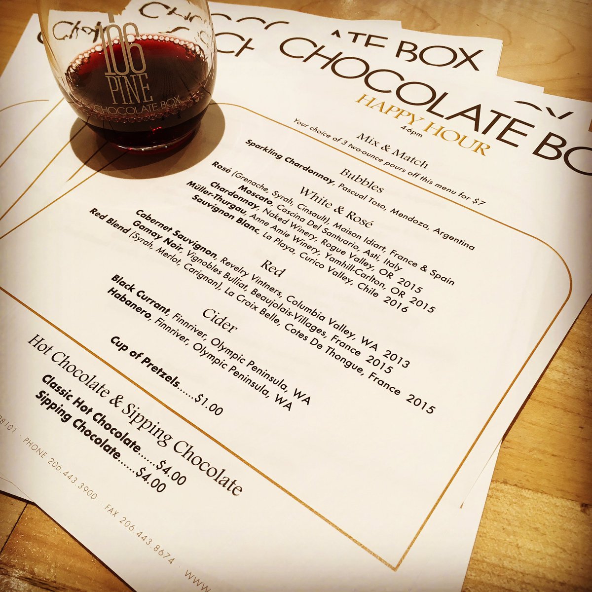 SEAChocolateBox's tweet image. Seattle's newest #HappyHour has landed @chocoboxSEA every Friday &amp;amp; Saturday from 4-6pm. See you soon #Seattle! #WAwine #TGIF #FridayFeeling