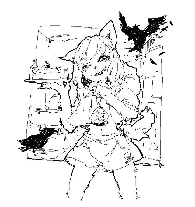 絵チャで描いた個人的に結構気に入っているケモ絵 