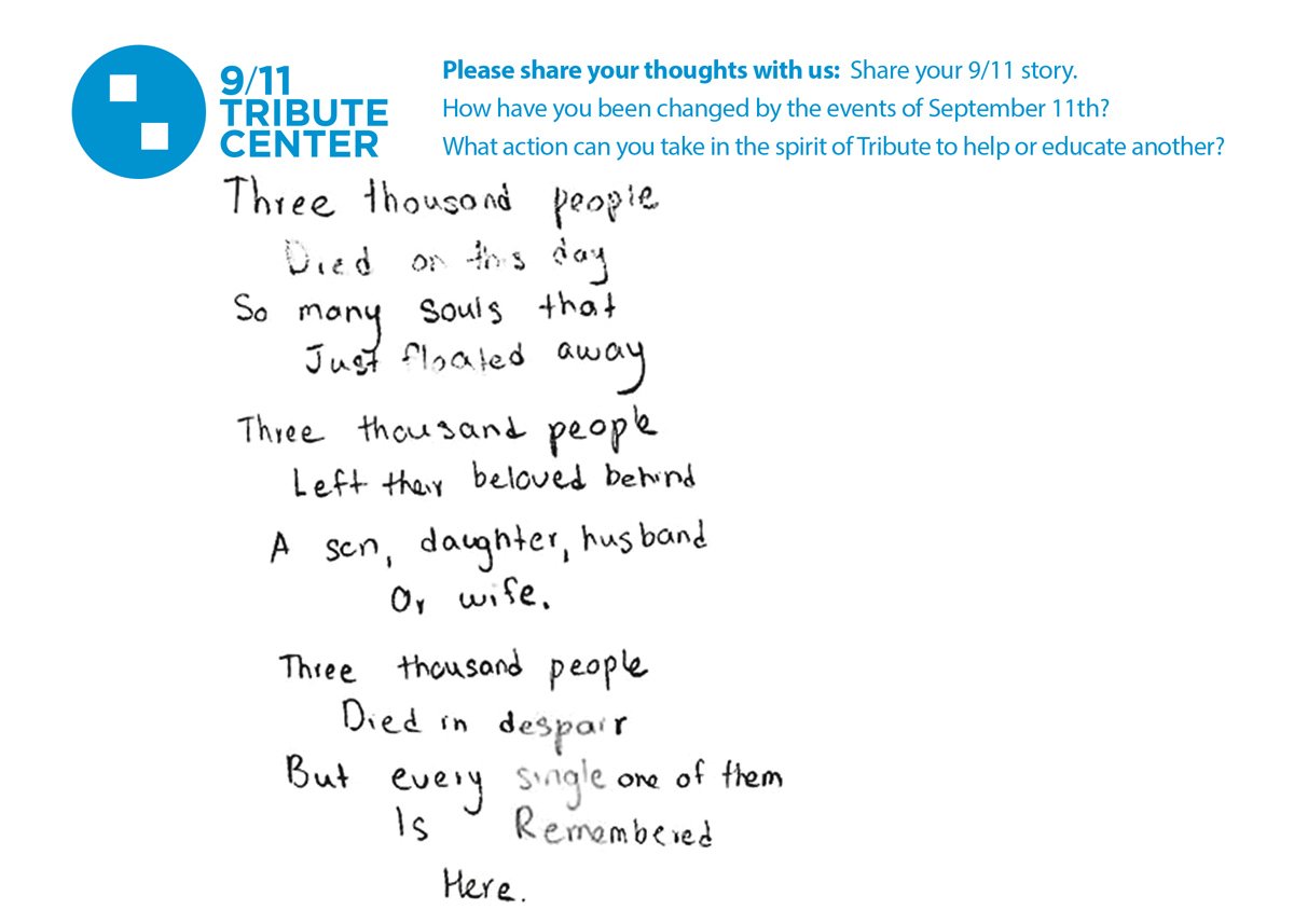 9 11 tribute museum on twitter for poeminyourpocket day we re