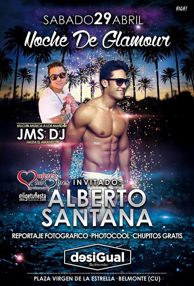 Este fin de semana, nos vamos con uno de los más guapos d #Myhyv <a href="/AlbertoSantana_/">Alberto Santana Sosa</a> a #DesigualBelmonte además <a href="/Jms_deejay/">Jaime Martinez</a> en cabina no faltes