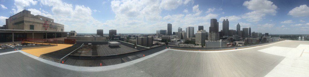 Beautiful view of ATL skyline from the <a href="/GradyHealth/">GradyHealth</a> Helipad -ready for POTUS!