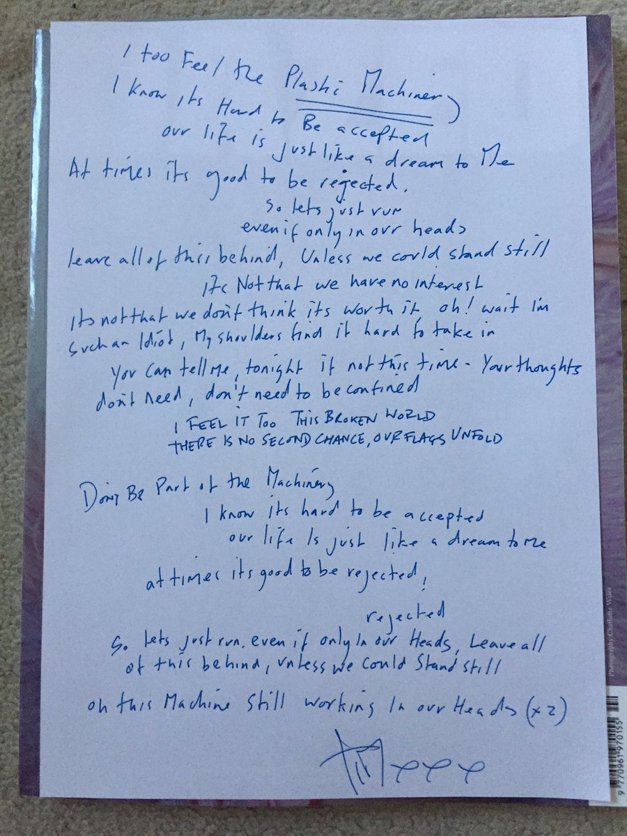 Tim_Burgess's tweet photo. Retweet to win my handwritten lyrics for this here Charlatans song (featuring Johnny Marr on guitar) https://t.co/pqSRUv7BE6 Winner Mon 9pm https://t.co/jpxBQmO1F2