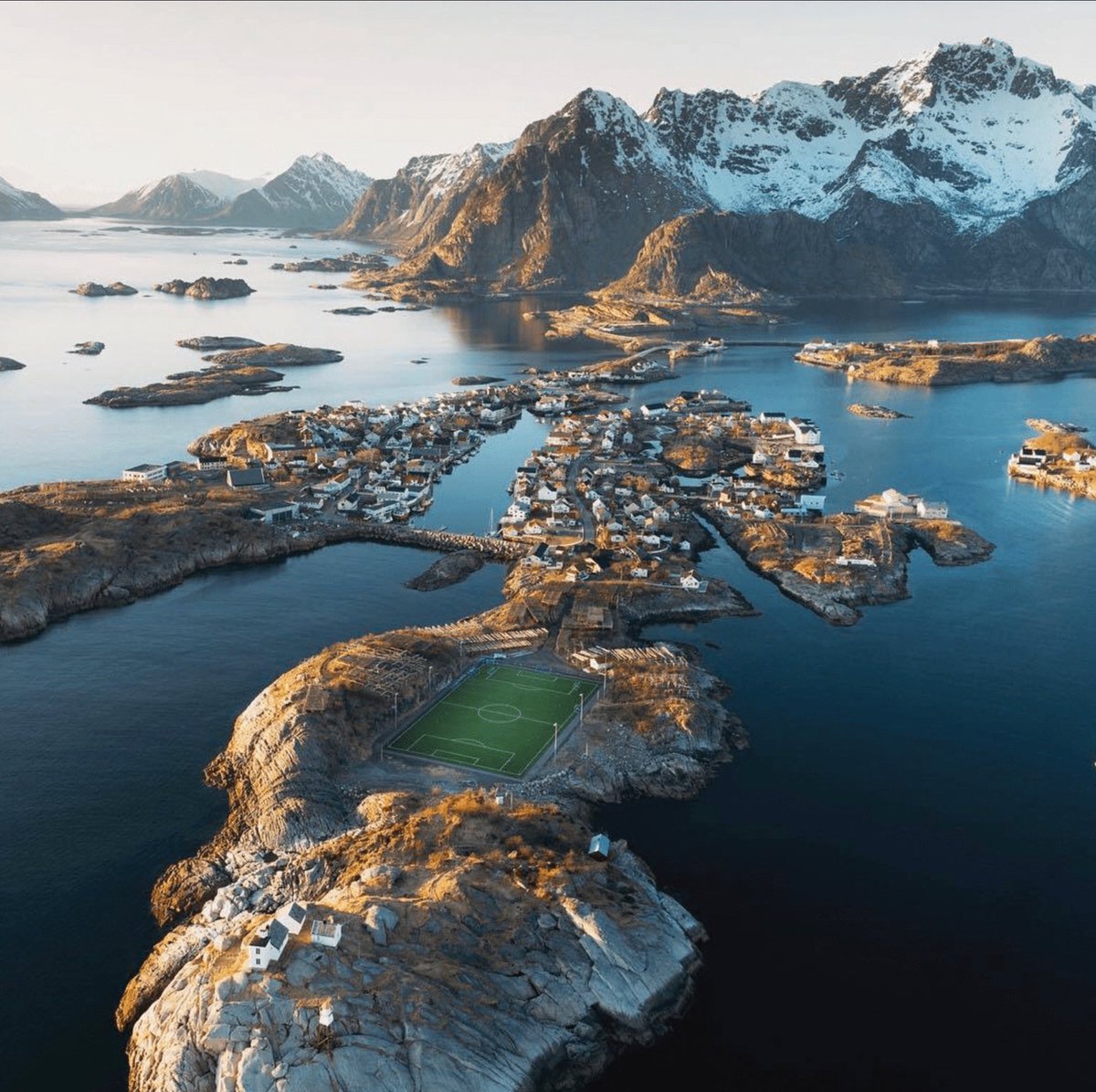 Wow the most beautiful football pitch in the world lofoten islands, norway. 😍🌍 (📸 toni