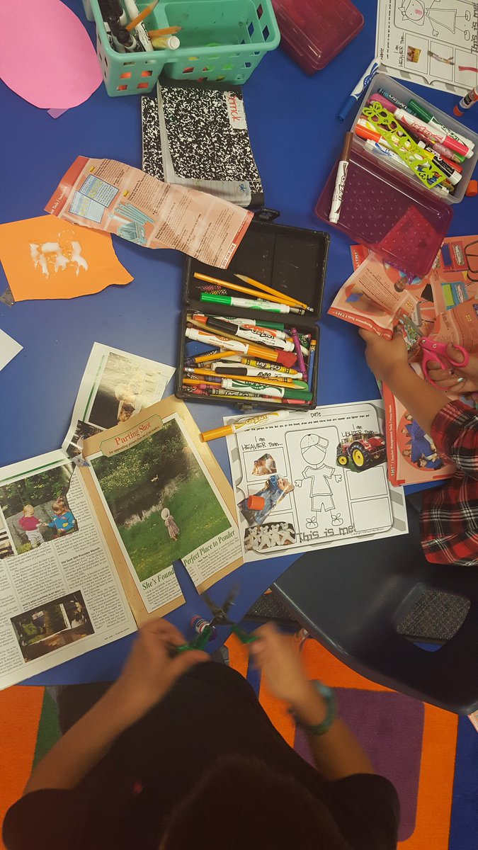 mrs_forehand's tweet photo. Ss use self made scales 2 explore weight, then find objects that would be heavier/lighter than them in magazines.  #CISDFixerUpper https://t.co/Lno45m910J