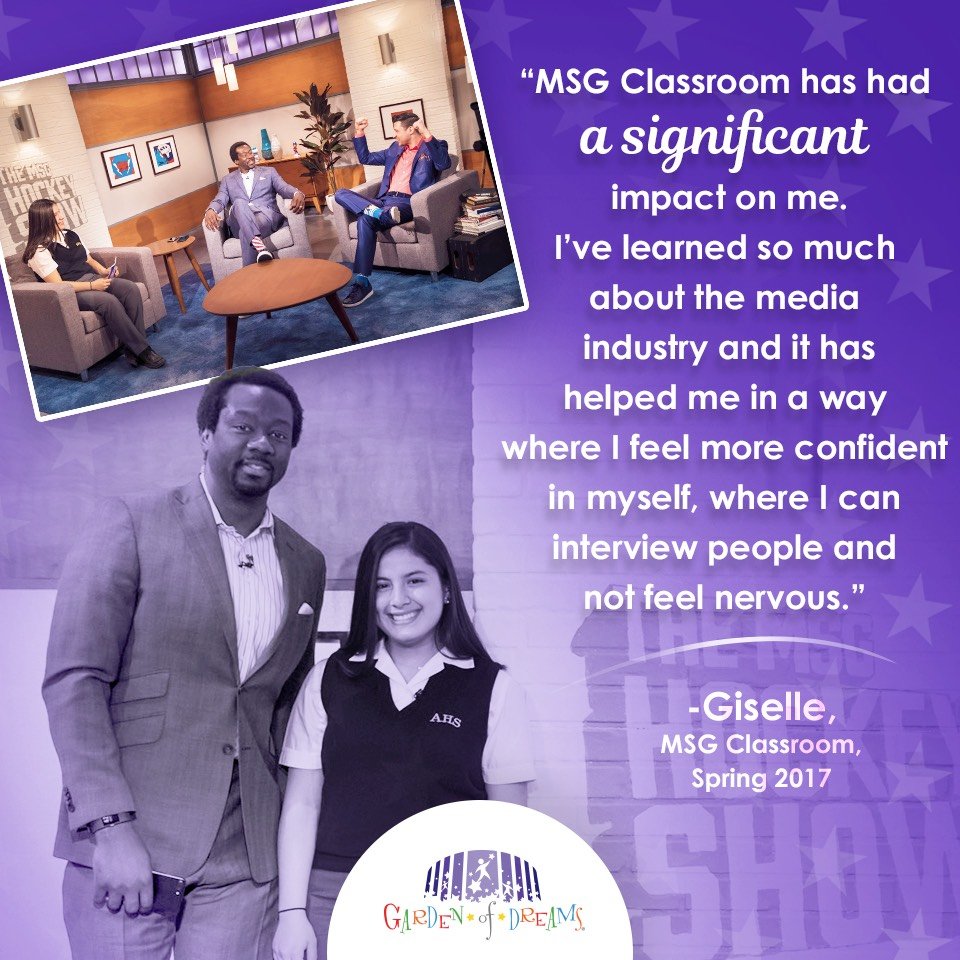 #FeelGoodFriday when #MSGClassroom student Giselle interviewed <a href="/MSGNetworks/">MSG Networks</a> <a href="/AnsonCarterLA/">Anson Carter</a> &amp; <a href="/ArdaOcalTV/">Find me ➡️➡️ @Arda ⬅️⬅️</a> from The #MSGHockeyShow! #FBF