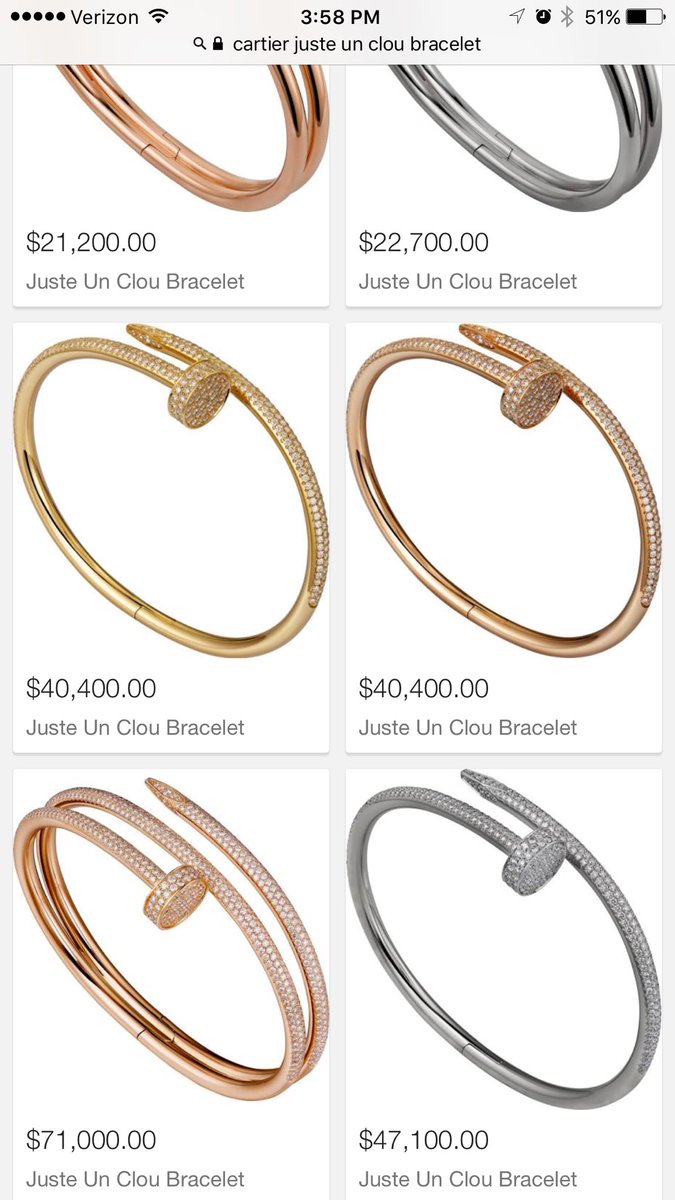 I want a cartier juste un clou bracelet 