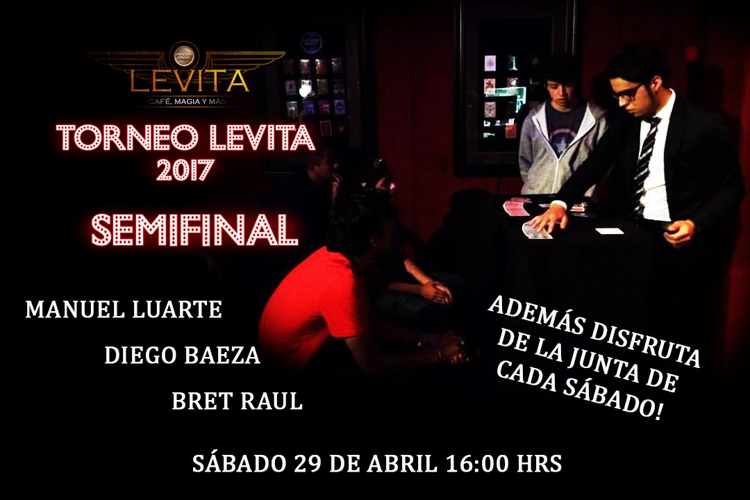 Fingermagic's tweet image. Mañana, Semifinal del Torneo Levita: Manuel Luarte, Bret Raúl y Diego Baeza, además disfruta de la junta de cada sábado.
#magia #fingermagic