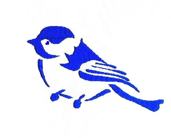 Chickadee Bird Silhouette Embroidery Design tuppu.net/fe6185a6 #BroderieCreative #ChickadeeBird