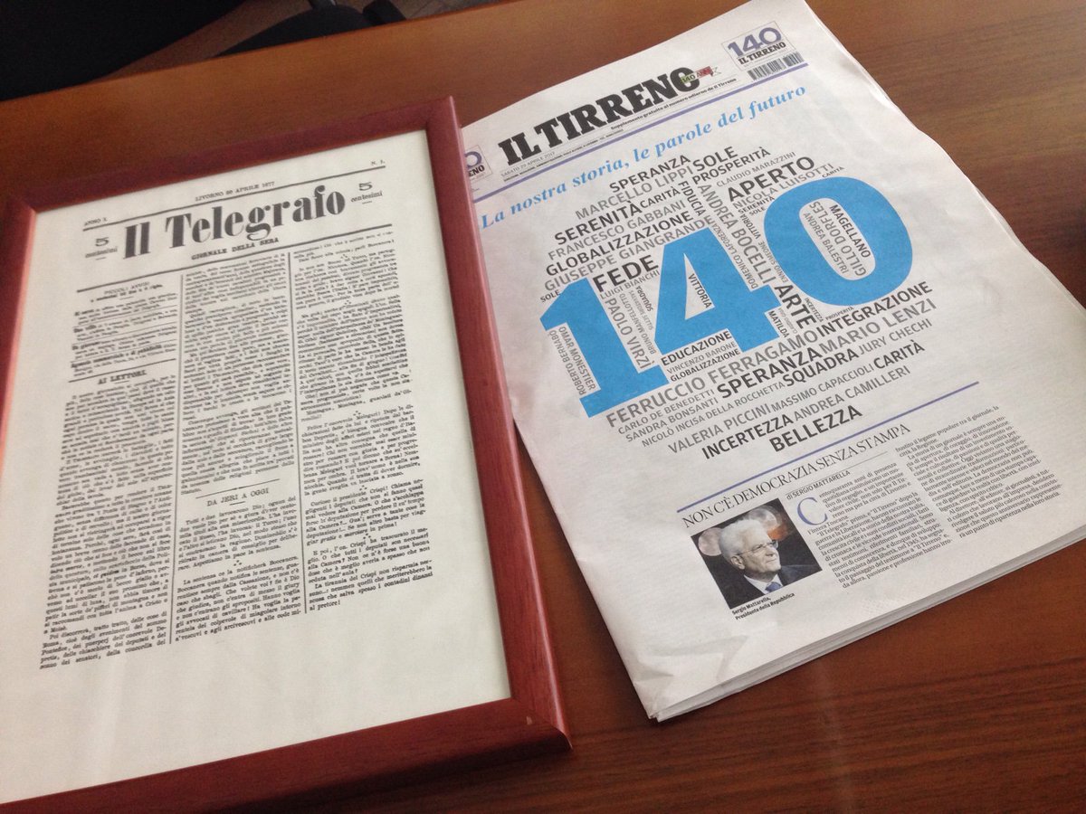 Scoccata la mezzanotte. @iltirreno ha 140 anni.  Lunga vita al giornale della #Toscana #Tirreno140