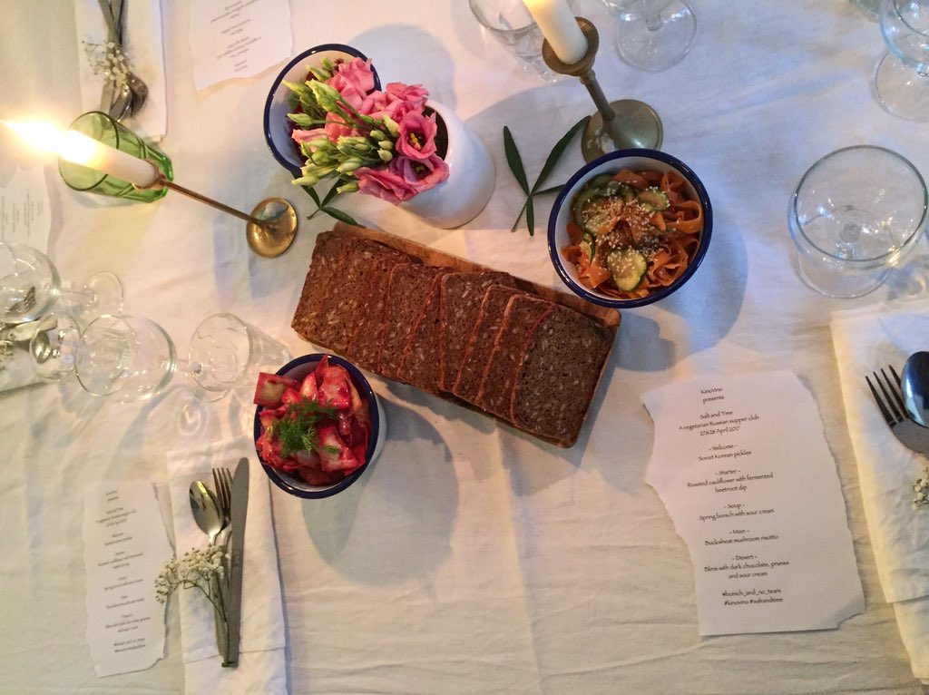 Lovely evening making friends at #KinoVino's #Vegetarian #Russian #SupperClub in #London. 💗sharing tables!