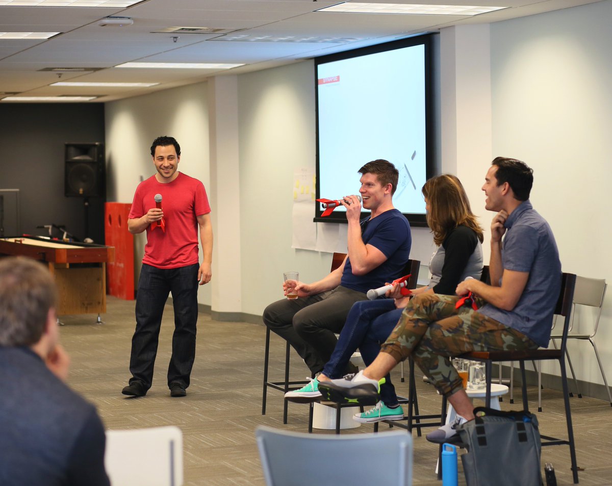 synapse's tweet image. The end of #HardwareWorkshop is here! Founder panel with @michelecmehl (@excyfit), @bryanpape (@miir) and Kyle Hart (@RhinoCameraGear).