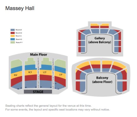 Massey Hall Seating Chart Detailed