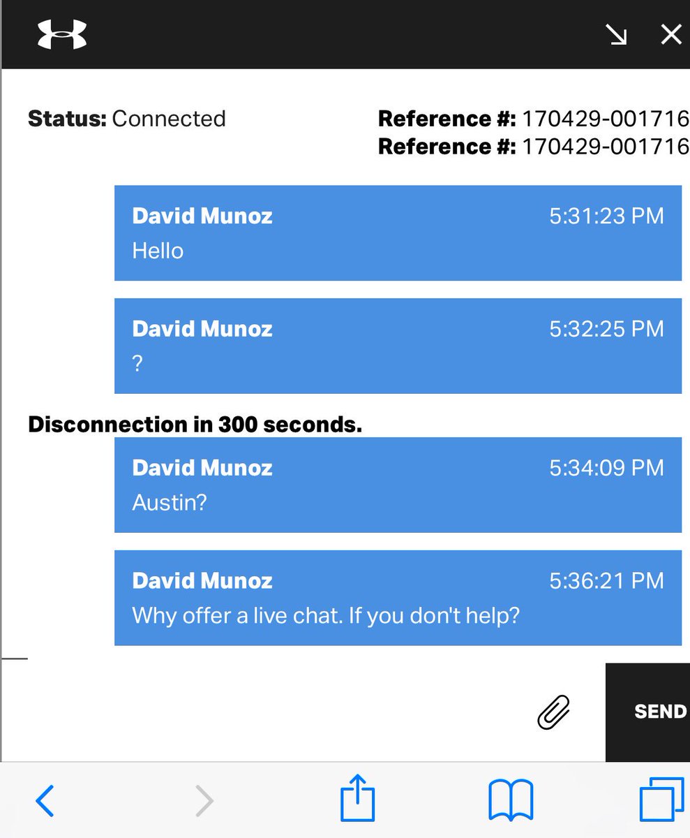 Hey @UnderArmour your live chat 