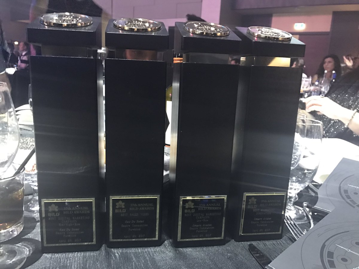 Four awesome awards for our marketing work!! #EmpireAvalon #EauDuSoleil #BildAwards <a href="/bildgta/">BILD</a>